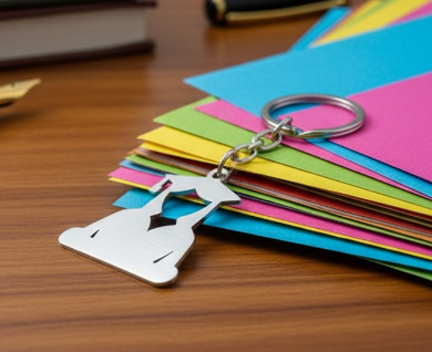 Couple Silhouette Metal Keychain
