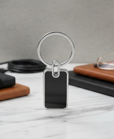 Rectangular Metal Engraved Keychain