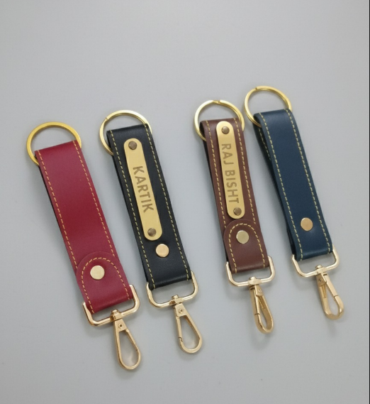 Personalized Leather Name Keychain